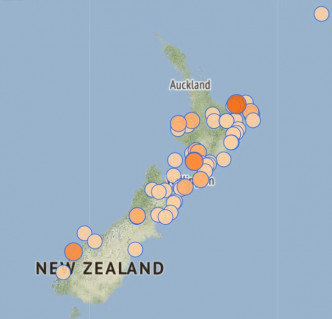 紐西蘭全國都感受到震動。網上截圖