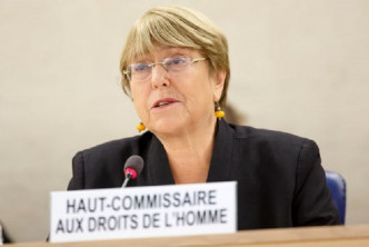 联合国人权事务高级专员巴切莱特（Michelle Bachelet）.AP