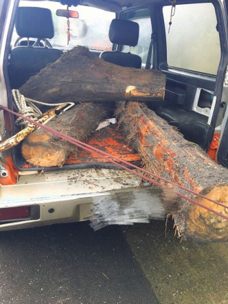 警方搜出過百公斤木材。網上圖片