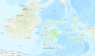 印尼蘇拉威西島發生6.8級地震。美國地質勘探局