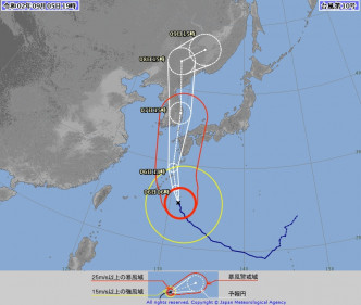 日本氣象廳預測路徑