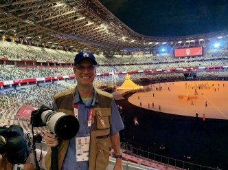 馬大巍現身東京奧運開幕禮工作。 受訪者提供圖片