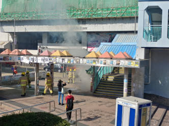 乐富连侬墙起火，消防救熄。香港突发事故报料区FB/网民Venus Ho‎图