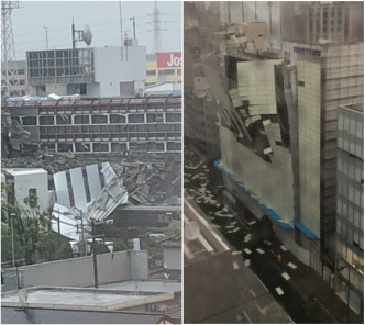 大阪多棟建築物受損。網上圖片