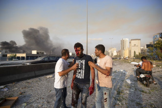 黎巴嫩爆炸滿目瘡痍。AP圖片