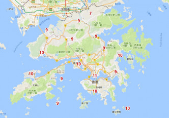 天文台自动分区天气预报下周二早上7时气温。天文台图片