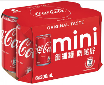 COCA-COLA可口可樂迷你罐200ml (6罐裝)