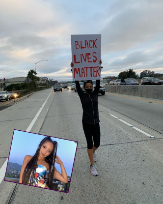 歌手Tinashe亦有参与示威活动。