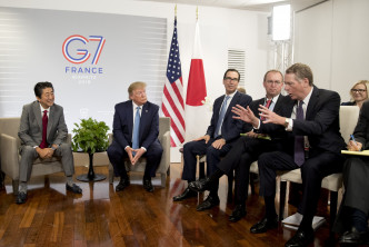 姆努钦和特朗普出席G7。AP