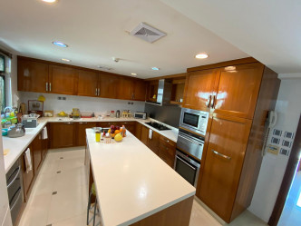 厨房置有两边煮食柜枱及中岛工作枱。