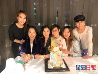 2019年，又是一班鐵腳與王愛倫、陳法蓉、岑杏賢慶生。