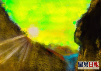 華哥最近利用空餘時間進修畫畫，其中一張畫作以泰山為靈感。