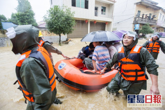 江西省九江市遭受暴雨侵襲。新華社圖片