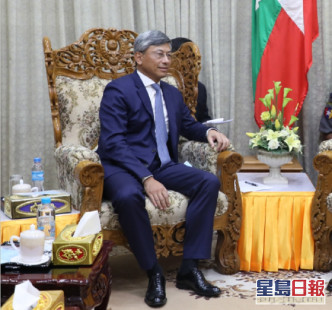 中國大使陳海籲緬甸各方克制勿使用暴力。使館圖片