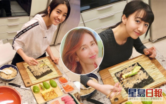 昨日是日本傳統節日「節分」,當地習俗會製作惠方卷慶祝,工藤静香與兩名女兒Koki及Cocomi一同在家製作惠方卷應節。
