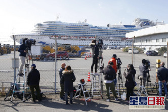 郵輪鑽石公主號繼續停泊在橫濱。AP圖片