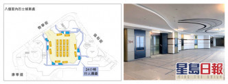 巴士總站設24小時行人通道及8個室內空調候車區（左圖、藍色範圍）。韋志誠網誌