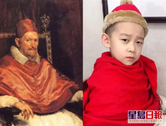 甘肅小學生模仿《教皇英诺森十纪》。網圖