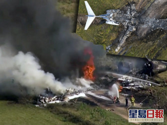 客機墮毀後起火燃燒。AP圖