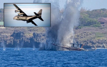 美菲「肩並肩 」軍演畫面曝光  美國戰機擊沉「中國漁船」