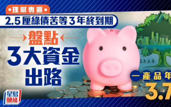 2.5厘綠債苦等3年終到期 盤點3大資金出路 一產品年息3.7厘