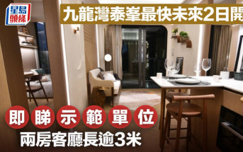 九龍灣泰峯最快未來2日開價 即睇示範單位 兩房客廳長逾3米