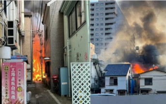 日本橫濱「中華街」多棟建築起火 當局出動50輛消防車灌救