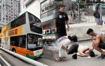 紅磡17歲少女捱訓練巴士撞 重創昏迷倒卧路中 熱心市民上前施援