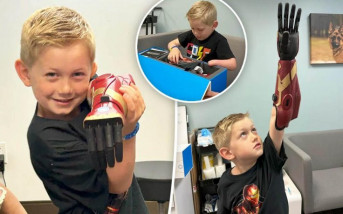 美5歲男童裝英雄臂義肢  化身最年輕鐵甲奇俠