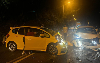 西貢西沙路兩車迎頭相撞 3人受傷