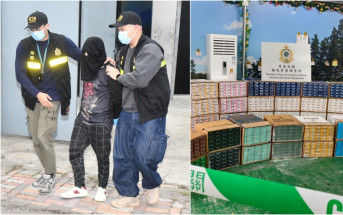 海關查落馬洲鐵皮倉檢460萬元私煙 逾期逗留內地漢涉包裝搬貨被捕