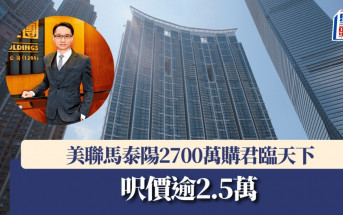 美聯馬泰陽2700萬購君臨天下 呎價逾2.5萬