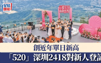 520我愛你︱深圳2418對新人登記  創近年單日新高