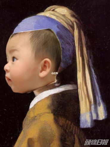 把BB側面照片貼上名畫中。Cissy-CC@xiaohongshu