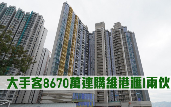 新盤成交｜大手客8670萬連購維港滙I兩伙