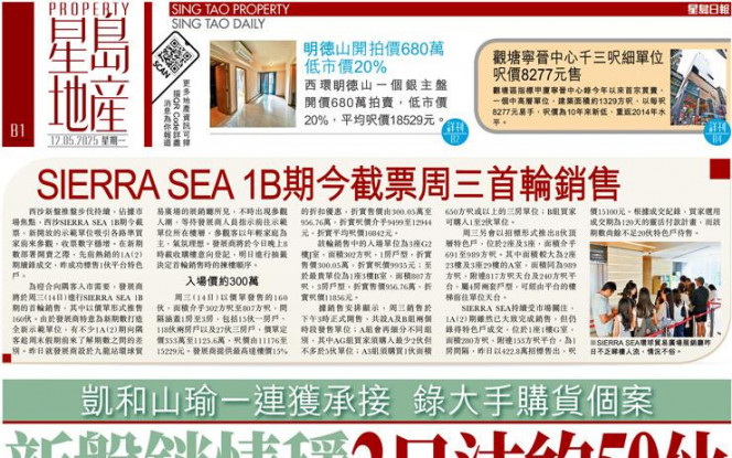 新盘销情稳2日沽约50伙