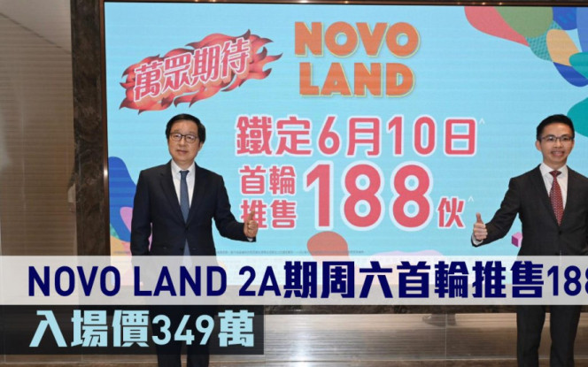 熱辣新盤放送｜NOVO LAND 2A期周六首輪推售188伙 入場價349萬