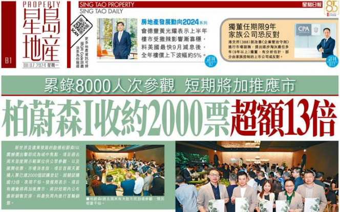 柏蔚森I收約2000票 超額13倍