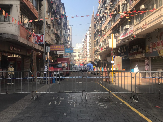 當局今日在吳松街、南京街、炮台街和甘肅街設為「受限區域」。