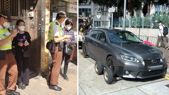 深水埗警區聯同西九龍總區交通部今日在區內進行重點交通執法行動。警方提供