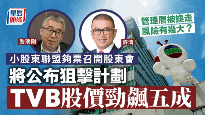 TVB股價突飆五成 市值增近9億 小股東聯盟籌得5%股份狙擊
