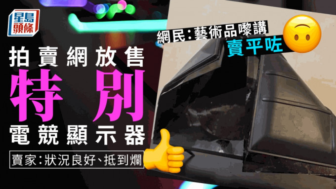 有賣家在拍賣網站上放售「特別」的電競顯示器。Carousell圖片/示意網圖