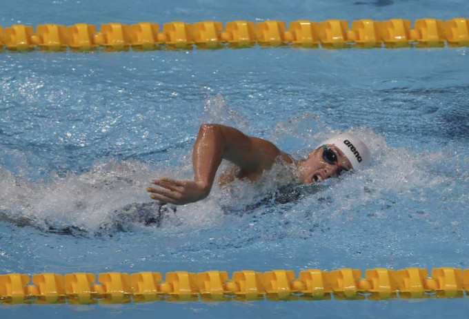 何詩蓓取得短池世錦賽100米自由泳決賽席位。AP