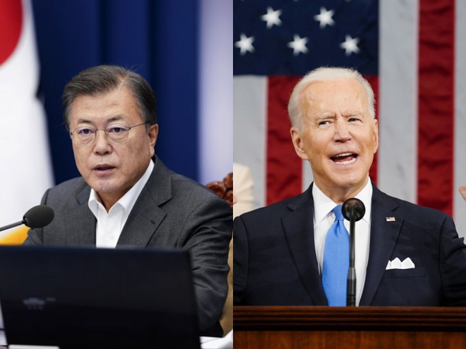 南韓總統文在寅將在白宮與美國總統拜登舉行峰會。AP圖片