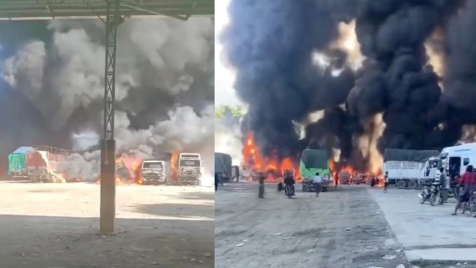 中国物资货车在缅甸被焚细节曝光  建筑公司：损失60万