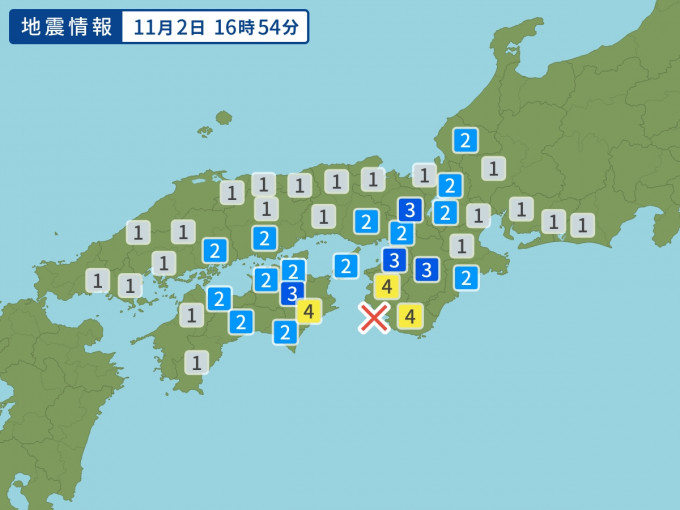 日本和歌山发生5.4级地震。网上图片