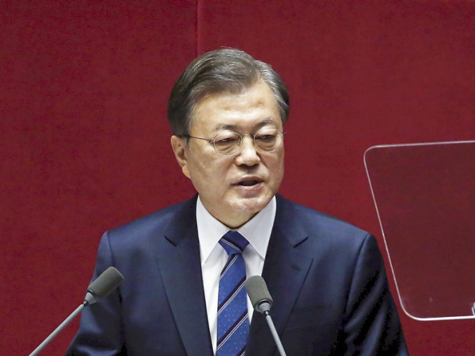 南韩总统文在寅。AP图片