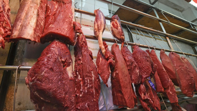 渣華道一街市肉檔的鮮牛肉驗出含二氧化硫。示意圖，非涉事肉檔