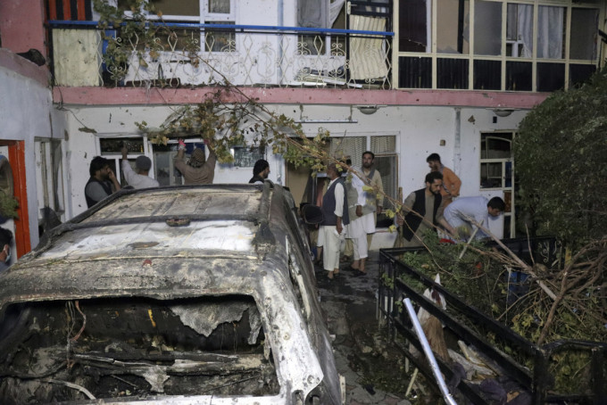 今年8月29日，美国无人机袭击过后，阿富汗民房严重损毁。AP资料图片