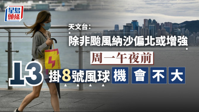 天文台预计台风纳沙的烈风圈会与广东沿岸保持一定距离。